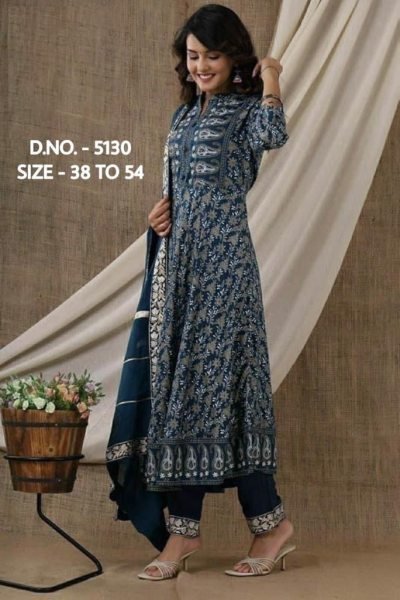 Beautiful Pure Cotton Cambric Long Length Kurti Pant With Chiffon Dupatta  Jaipuri Cotton Kurtis Wholesale