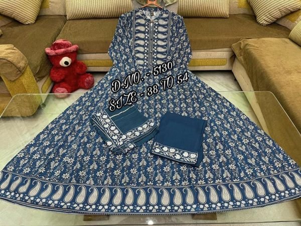 Beautiful Pure Cotton Cambric Long Length Kurti Pant With Chiffon Dupatta  Jaipuri Cotton Kurtis Wholesale