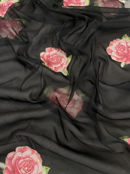 Beautiful Soft Organza Printed Bollywood Saree Wholesale Price Ready To Wear Saree 