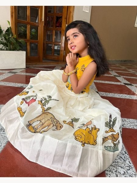 Beautiful Soft Printed Work Cotton Girls Lehenga Choli Girls Wear
