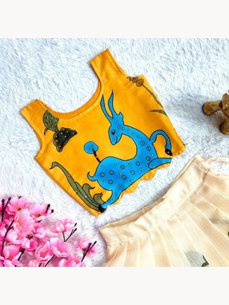 Beautiful Soft Printed Work Cotton Girls Lehenga Choli Girls Wear