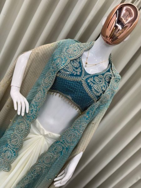 Beautiful Three Piece Set Stitched Into Fabric Western Wear Ready To Wear Collection