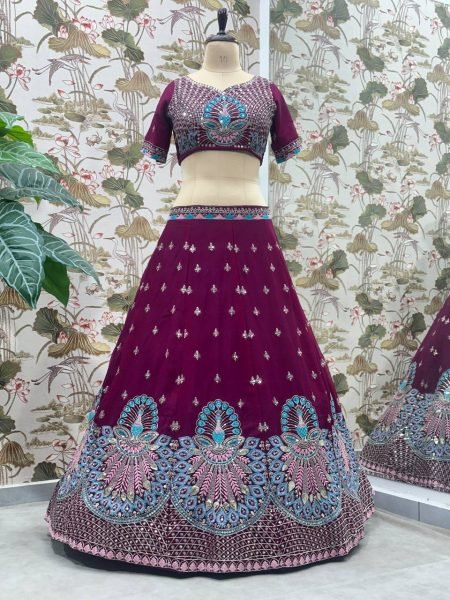 Beautiful Trending Georgette Embroidery Sequence Designer Work Lehenga Choli Set Designer Lehenga Choli