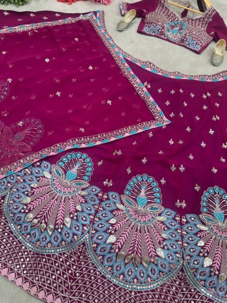 Beautiful Trending Georgette Embroidery Sequence Designer Work Lehenga Choli Set Designer Lehenga Choli