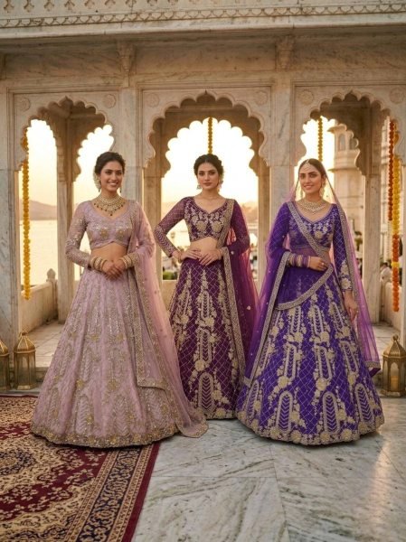 Beautiful Wine Heavy Sequins Work Lehenga with Can Can For Bridesmaids Designer Lehenga Choli