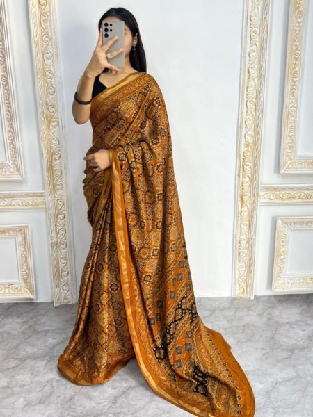 Beautiful Yellow Mal Cotton Saree with Elegant Printed Pattern