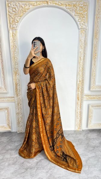 Beautiful Yellow Mal Cotton Saree with Elegant Printed Pattern Printed Cotton Sarees Wholesale