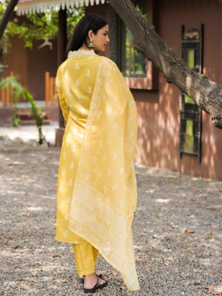 Beautiful Yellow Rayon Embroidered Kurti with Bottom Dupatta for Daily Wear at Manufacturer Rate  Straight Cut Long Kurtis