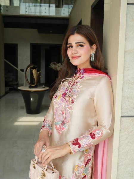 Begie Festival Wear Heavy Natural Satin Embroidered Kurti Farshi Set with Designer Dupatta Ready To Wear Collection