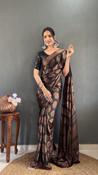 Best Daily Wear Printed Saree for Women Lightweight Soft Moss Silk Buy Online Silk Sarees Wholesale