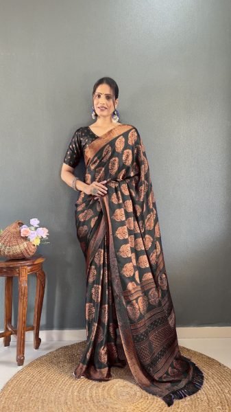 Best Daily Wear Printed Saree for Women Lightweight Soft Moss Silk Buy Online Silk Sarees Wholesale