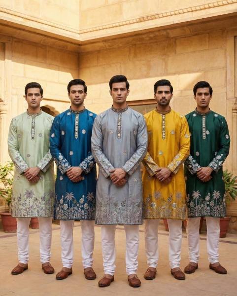 Best Mens Embroidered Daman Kurta with Payjama At Affordable Price Kurta Pajama Wholesale