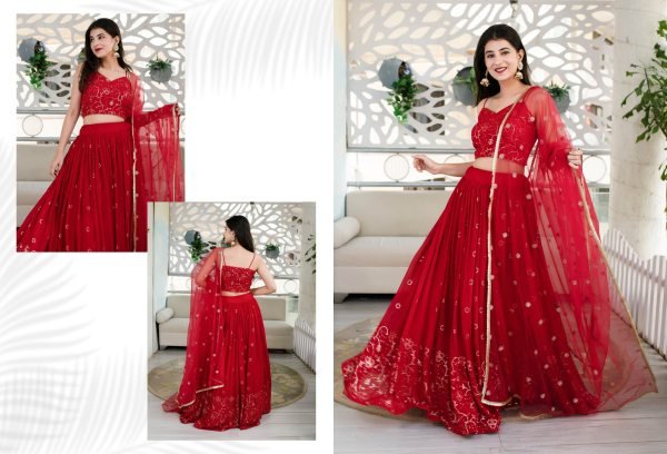 Best Offer on Lehenga Choli Sets for Resellers Georgette and Art Silk Fabric Net Dupatta Designer Wear for All Occasions Designer Lehenga Choli