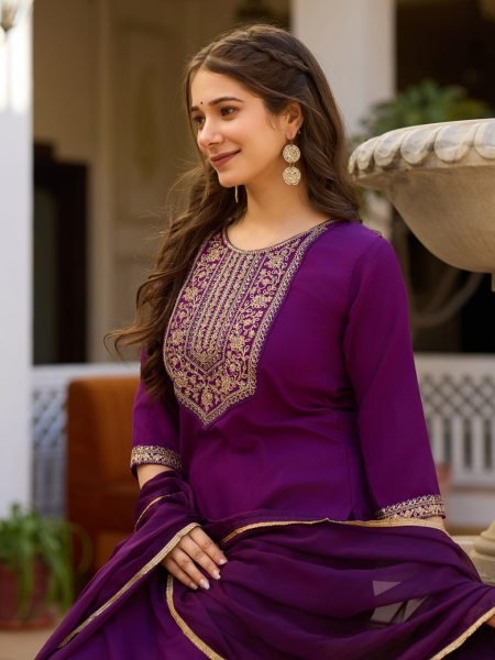 Best Price Zari Beige Rayon Designer Salwar Kameez For Women's & Girls 3 Piece Kurti Set
