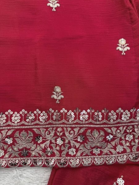Best Selling Red Kurti Palazzo Set with Designer Dupatta for Women Ready To Wear Collection