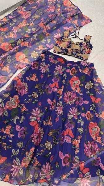 Best Selling Royal Purple Tabby Silk Lehenga with Heavy Flair for Wedding Functions Bollywood Lehenga Choli