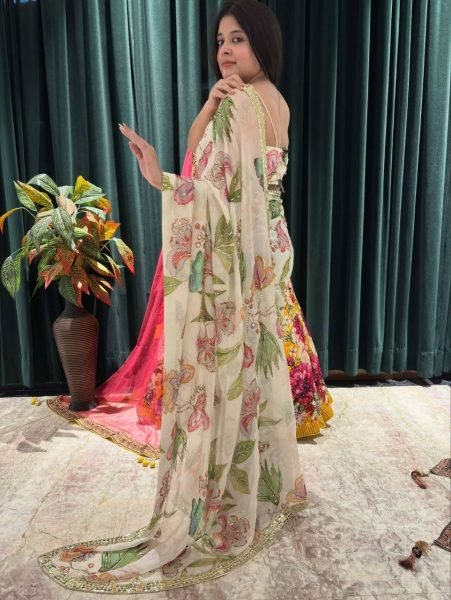 Best Selling Tabby Silk Saree with Embroidery and Lace Border for Wedding Functions Designer Wedding Sarees Wholesale