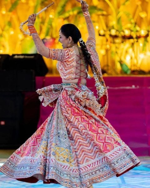 Best Wholesale Price 2025 Navratri Special Muslin Cotton with Real Mirror Work Gotapatti Lace Designer Dupatta Set Navratri Lehnega Choli