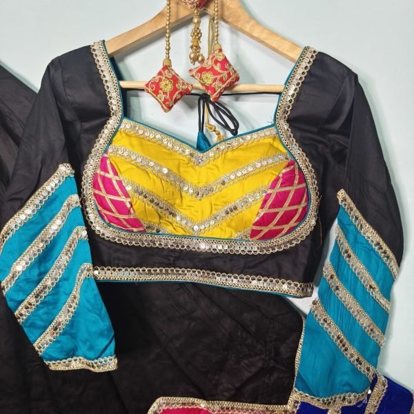 Black And Purple Dupatta Jam Cotton Lehenga Set with Designer Work for Festivals Navratri Lehnega Choli