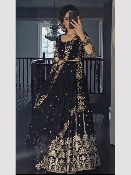 Black Color Embroidery Work Lehenga Choli  Bridal Lehenga Choli