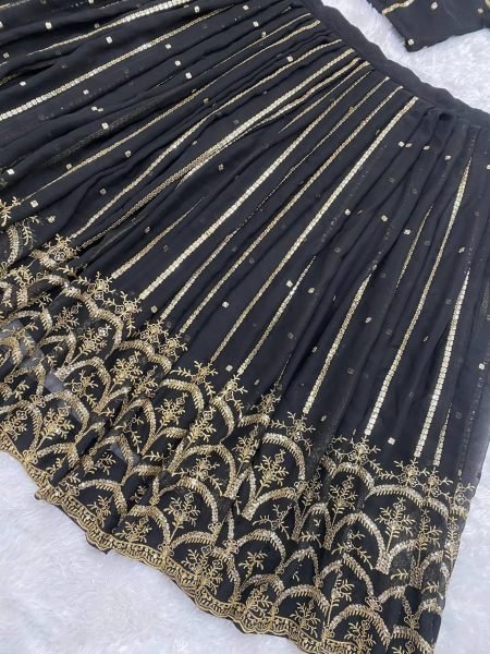 Black Color Embroidery Work Lehenga Choli  Bridal Lehenga Choli