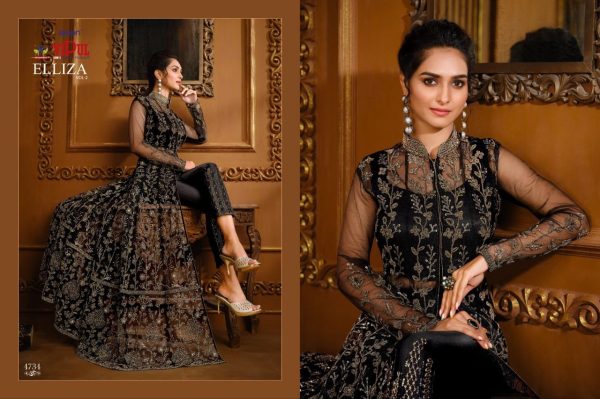 Black Color Heavy Net With Seuqence Work Anarkali Pant With Dupatta  Anarakali Gown Wholesale