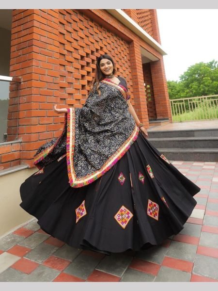 Black Color Navratri Special Lehenga Choli  Navratri Lehnega Choli