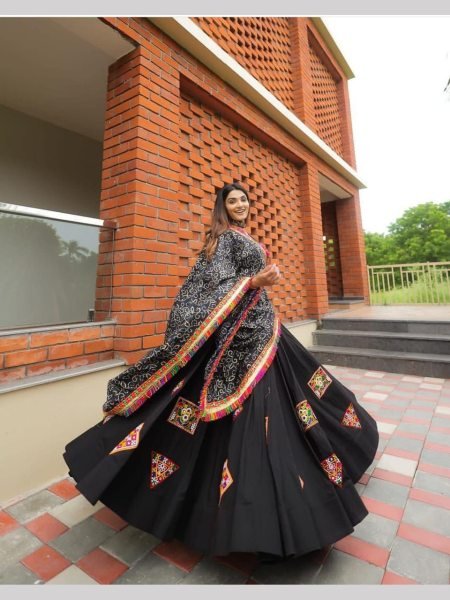 Black Color Navratri Special Lehenga Choli  Navratri Lehnega Choli