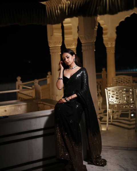 Black Color Party Special Georgette Embroidery Work Saree Collection  Bollywood Fancy Sarees Wholesale