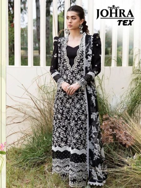 Black Color Rayon Cotton Suit With Embroidered Work in Best Quality Salwar Kameez