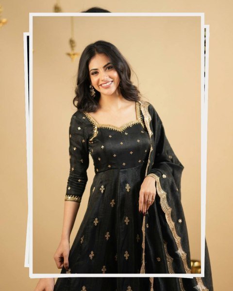 Black Cosmo Embroidered Top Pant Dupatta Set with Full Micro Cotton Inner For Festival Ready To Wear Collection