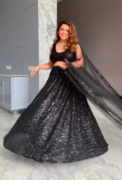 Black Designer Party Wear Lehenga Choli With Dupatta  Designer Lehenga Choli