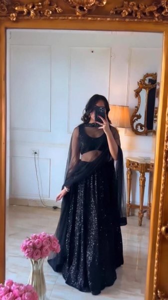 Black Designer Party Wear Lehenga Choli With Dupatta  Designer Lehenga Choli
