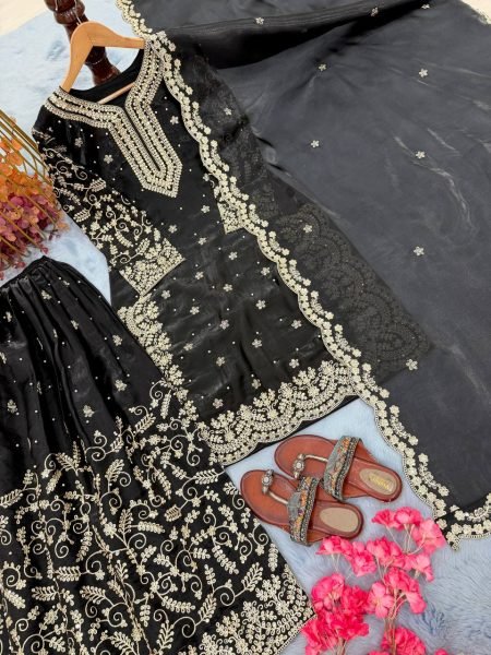 Black Eid Festive Special Readymade Plazzo Suit Collection  Ready To Wear Collection