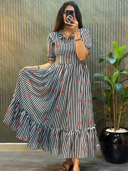 Black Fancy Mul Chanderi Midi Dress Collection for Boutique and Reseller Buyers 
