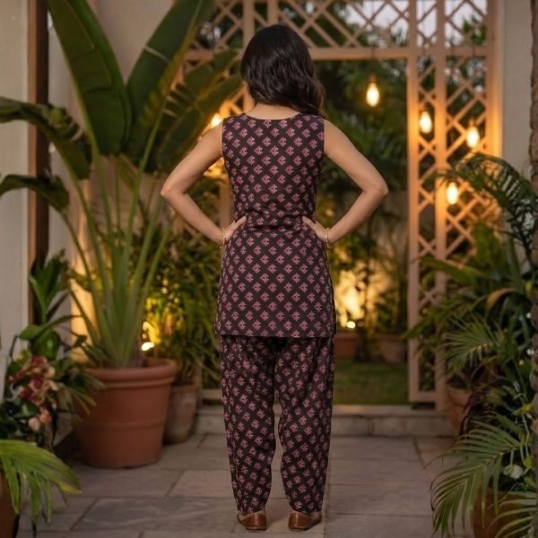 Black Festive Collection Soft Cotton Farshi Co-Ord Set from Kiora Brand Full Set Kurti