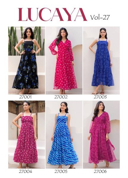 Black Floral Georgette Maxi Dress Holiday Ready Style Georgette Kurti 