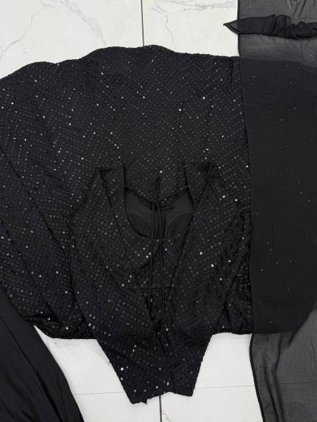 Black Fox Georgette 4 Mtr Flair Anarkali Suit with Pant and Dupatta For Woman At Best Rates Anarkali Kurtis 