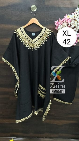 Black Muslin Kaftan Suit with Mirror Embroidery Elegant Look for Eid &  Evening Parties Kaftan 