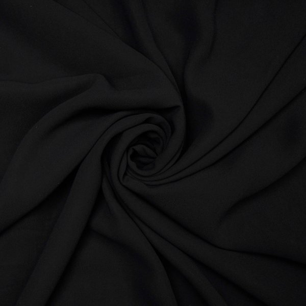 Black Plain Premium Fox Georgette Fabric Plain fabric