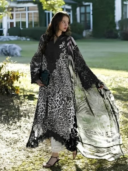 Black Pure Cotton Kurti Pant Dupatta Set with Heavy Patch Work For Festival 