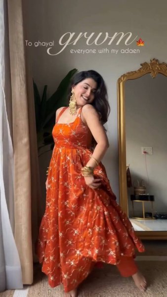 Bloom KesriyaNC Silk Kali Cut Silk   Thread   Sequins Work  Gown with Pant   Dupatta for Reseller  Anarkali Kurtis 