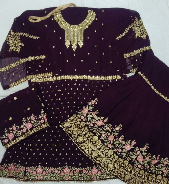 Blooming Fox Georgatte With Embrodery Plazzo Salwar Suit Designer Plazzo Salwar Suits Wholesale