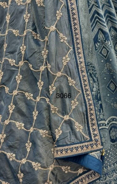 Blue Banarasi Silk Bridal Lehenga with Dori Embroidery Work and Silk Dupatta Bridal Lehenga Choli
