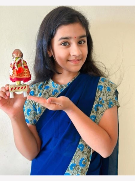Blue Color Kids Special Fully Stiched Soft Dola Saree Collection  Girls Wear