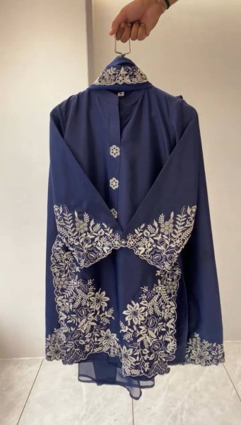 Blue Crape Silk Kurti Palazzo Set with Embroidery Work For Festival Wear Ready To Wear Collection