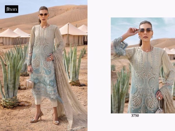 Blue Maria B Luxury Lawn Cotton Suit Embroidered Summer Collection for 2025 Pakistani Suits Wholesale