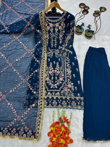 Blue Premium Party Wear Suit Set for Women Wedding Collection Ready To Wear Collection