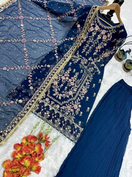 Blue Premium Party Wear Suit Set for Women Wedding Collection Ready To Wear Collection