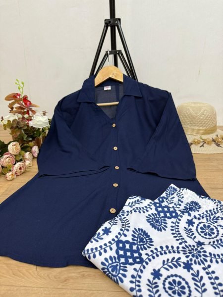 Blue Top With Digital Print Palazzo Set Soft Fabric Co ord For Women CO ORD Sets
